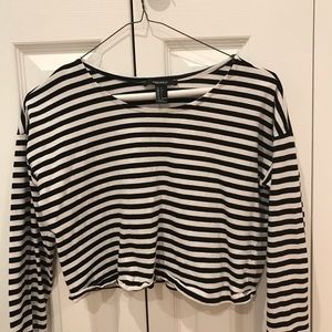 focevwr 21 cropped striped long sleeve tee!!